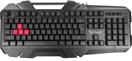 Клавиатура A4Tech B150N черный USB for gamer LED (подставка для запястий)