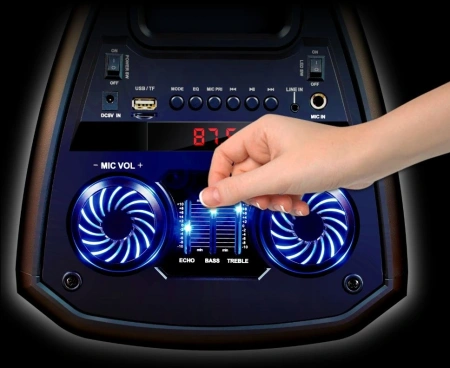 Мидисистема Ginzzu GM-208 черный 50Вт FM USB BT micro SD