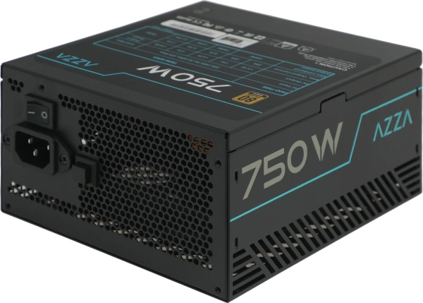 Блок питания Azza ATX 750W PSAZ-750G 80+ gold (20+4pin) APFC 120mm fan 6xSATA Cab Manag RTL