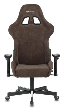Кресло игровое Zombie VIKING KNIGHT Fabric темно-коричневый Light-10 с подголов. крестов. металл
