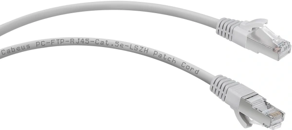 Патч-корд Cabeus PC-FTP-RJ45-CAT.5E-1M-LSZH F/UTP RJ-45 вил.-вилка RJ-45 кат.5E 1м серый LSZH