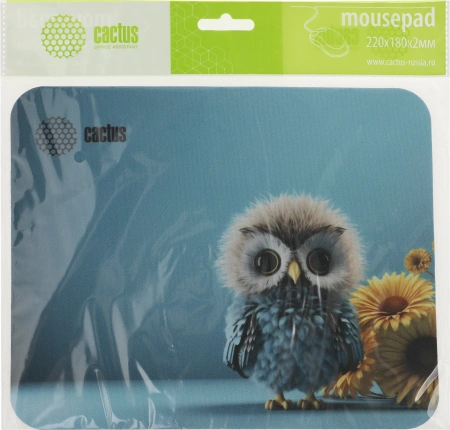 Коврик для мыши Cactus Owl blue рисунок 220x180x2мм (CS-MP-P07XS)