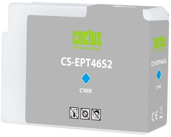 Картридж струйный Cactus CS-EPT46S2 T46S2 голуб.пигм. (30мл) для Epson SureColor SC-P700 с чипом