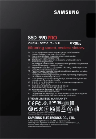 Накопитель SSD Samsung PCIe 4.0 x4 2TB MZ-V9P2T0BW 990 Pro M.2 2280