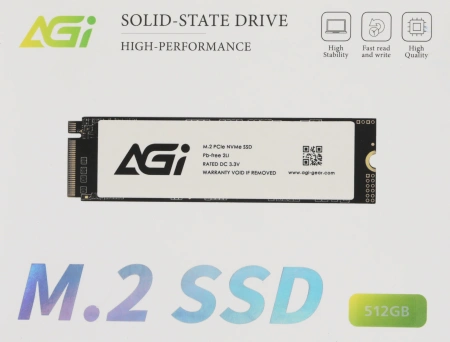 Накопитель SSD AGi PCIe 3.0 x4 512GB AGI512GIMAI298-BK AGI512GIMAI298 AI298 M.2 2280