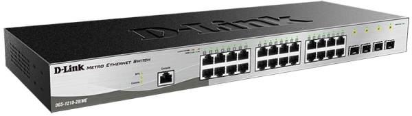 Коммутатор D-Link DGS-1210-28/ME/P DGS-1210-28/ME/P/B (L2) 24x1Гбит/с 24xКомбо(1000BASE-T/SFP) 4SFP управляемый
