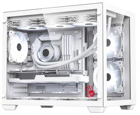 Корпус Bloody BD-CC108 белый без БП mATX 9x120mm 2xUSB3.0 audio bott PSU