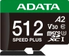 Флеш карта microSDXC 512GB A-Data UD512GUI3V30A2SP-RA1 Speed Plus V30 A2 + adapter