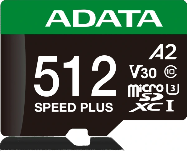 Флеш карта microSDXC 512GB A-Data UD512GUI3V30A2SP-RA1 Speed Plus V30 A2 + adapter