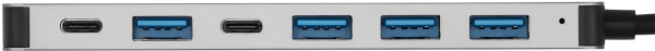 Разветвитель USB-C + USB-A Digma DHUB-7USB-AC 7порт. серебристый