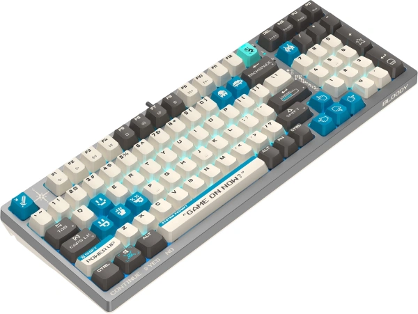 Клавиатура A4Tech Bloody S98 Pixels Blue механическая серый/бежевый USB for gamer LED (S98) кабель 1.8м