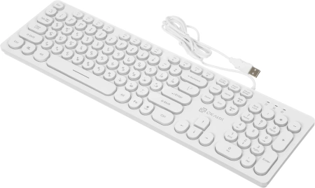 Клавиатура Оклик 420MRL белый USB slim Multimedia LED