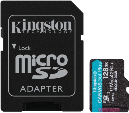 Флеш карта microSDXC 128GB Kingston SDCG4/128GB Canvas Go! Plus V30 A2 + adapter