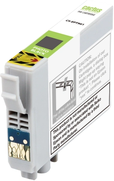 Картридж струйный Cactus CS-EPT961 T0961 фото черный (13мл) для Epson Stylus Photo R2880 с чипом