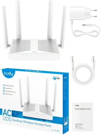 Точка доступа Cudy AP1300D AC1300 10/100/1000BASE-T белый