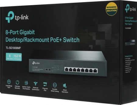 Коммутатор TP-Link TL-SG1008MP (L2) 8x1Гбит/с 8PoE+ 126W неуправляемый