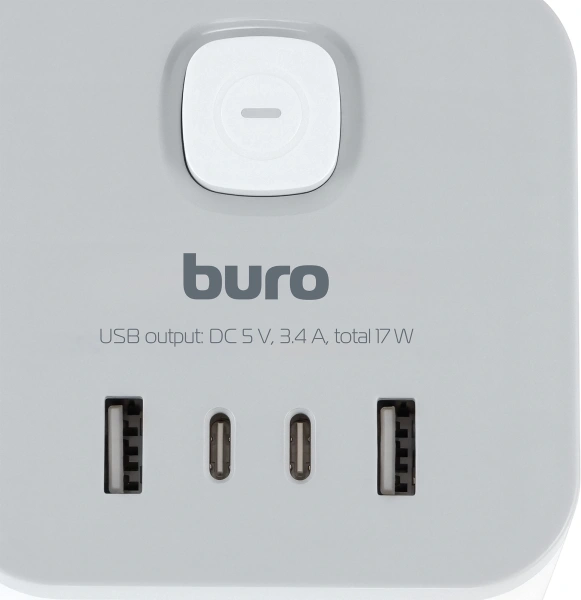 Сетевой разветвитель Buro BU-PW3UC-W (3 розетки) белый (коробка)