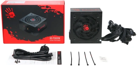 Блок питания Bloody ATX 600W BD-PS600W 80 PLUS WHITE (20+4pin) APFC 120mm fan 6xSATA RTL