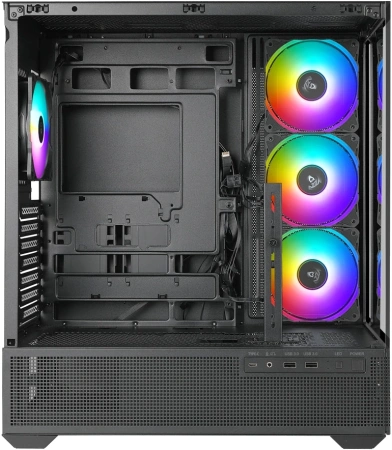 Корпус Azza TIARA черный без БП ATX 6x120mm 2x140mm 2xUSB3.0 audio bott PSU