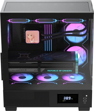 Корпус Formula Crystal E1 Floe черный без БП ATX 6x120mm 2xUSB3.0 audio bott PSU