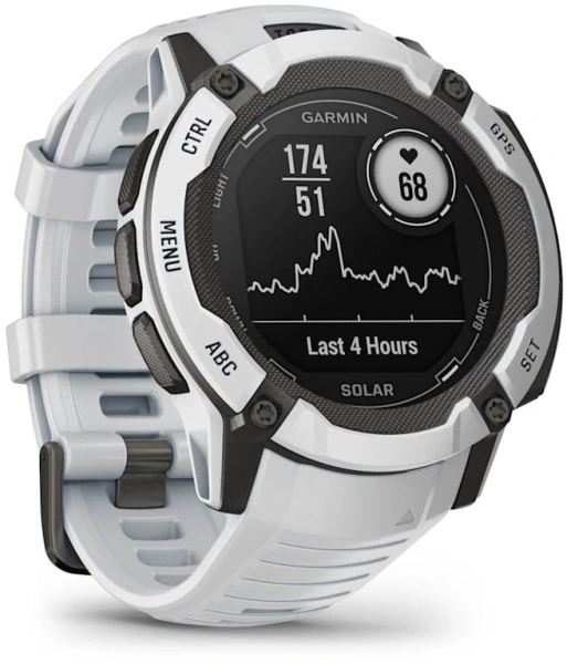 Смарт-часы Garmin Instinct 2X Solar 50мм 1" MIP корп.белый/черный рем.белый (010-02805-04)