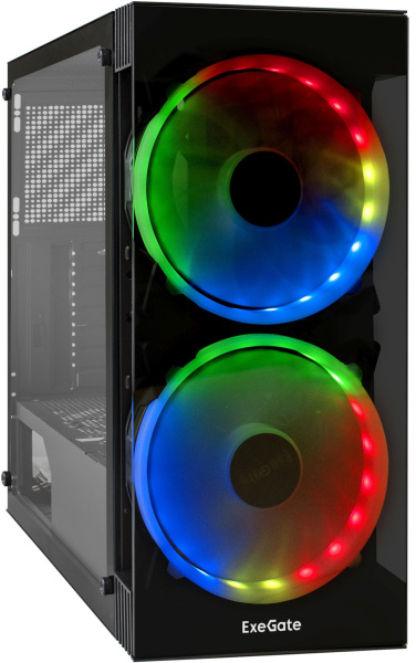 Корпус Exegate i3 Matrix черный без БП ATX 5x120mm 2xUSB2.0 1xUSB3.0 audio bott PSU