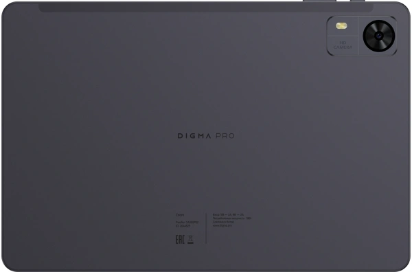 Планшет Digma Pro Zoom T606 (1.8) 8C RAM8Gb ROM256Gb 10.1" IPS 1920x1200 4G Android 14 темно-серый 13Mpix 5Mpix BT WiFi microSD 1Tb 7000mAh 24hr 298hrs