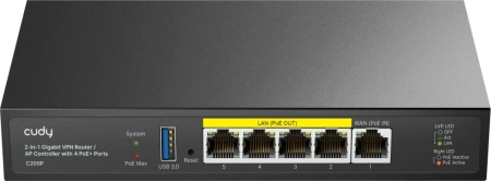 Контроллер Cudy C200P 10/100/1000BASE-TX черный
