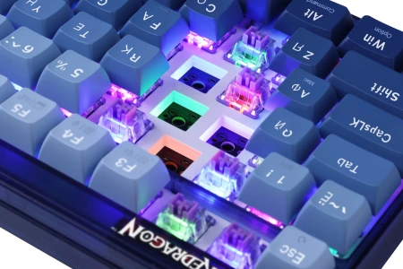 Клавиатура Redragon Garen Pro механическая синий USB беспроводная BT/Radio Multimedia for gamer LED (71745) кабель 1.5м