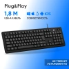 Клавиатура Оклик K175 черный USB Multimedia кабель 1.8м