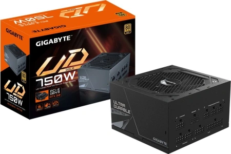 Блок питания Gigabyte ATX 750W GP-UD750GM PG5 80+ gold (20+4pin) APFC 120mm fan 8xSATA Cab Manag RTL