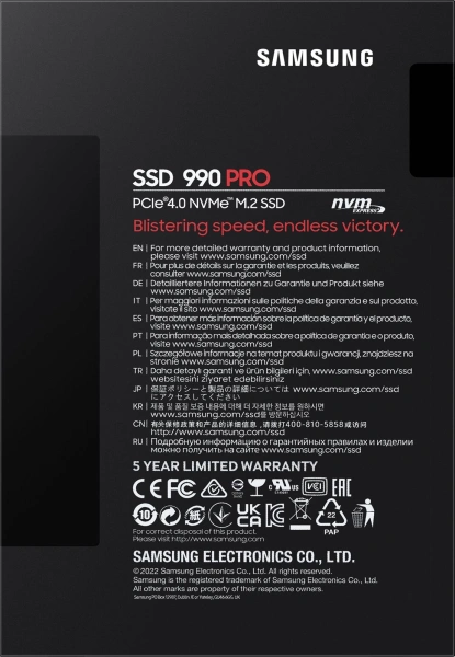 Накопитель SSD Samsung PCIe 4.0 x4 1TB MZ-V9P1T0BW 990 Pro M.2 2280
