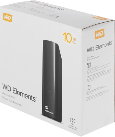 Жесткий диск WD USB3.0 10TB WDBWLG0100HBK-EESN Elements Desktop 3.5" черный