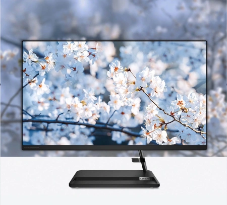 Моноблок Lenovo XiaoXin 23.8" Full HD Ryzen 5 7430U (2.3) 8Gb SSD512Gb RGr Windows 11 Pro GbitEth WiFi BT 90W клавиатура мышь Cam черный 1920x1080