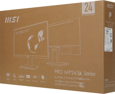 Монитор MSI 23.8" Pro MP243XW белый IPS LED 16:9 HDMI M/M матовая 300cd 178гр/178гр 1920x1080 100Hz DP FHD 2.95кг
