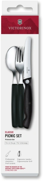 Набор столовых приборов Victorinox Swiss Classic 6.7193.3F набор из 3предм. черный