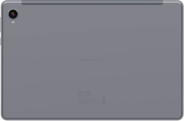 Планшет Digma Pro HIT 106 T606 (1.6) 8C RAM6Gb ROM128Gb 10.1" IPS 1920x1200 4G Android 13 серый 13Mpix 5Mpix BT WiFi microSD 1Tb 6000mAh 360hrs