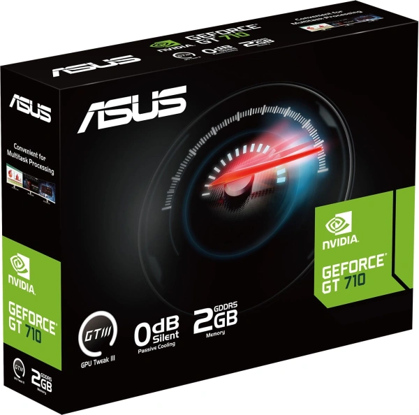 Видеокарта Asus PCI-E 2.0 GT710-SL-2GD5-BRK-EVO NVIDIA GeForce GT 710 2Gb 64bit GDDR5 954/5012 DVIx1 HDMIx1 CRTx1 HDCP Ret low profile