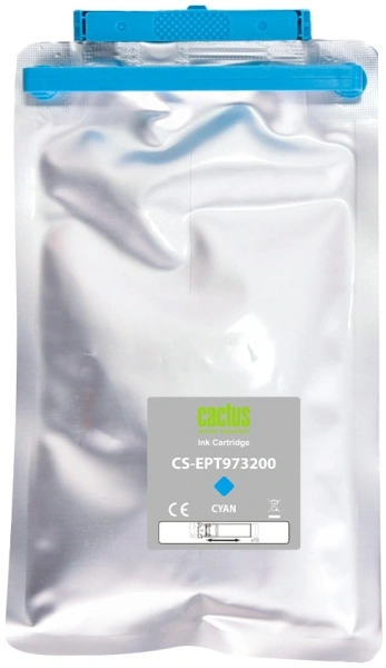 Картридж струйный Cactus CS-EPT973200 T9732 голубой (330мл) для Epson WorkForce WF-C869RD3TWFC/WF-C869RDTWF с чипом