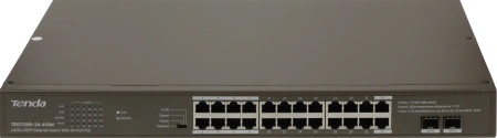 Коммутатор Tenda TEG1126P-24-410W (L2) 24x1Гбит/с 2SFP 24PoE 370W неуправляемый
