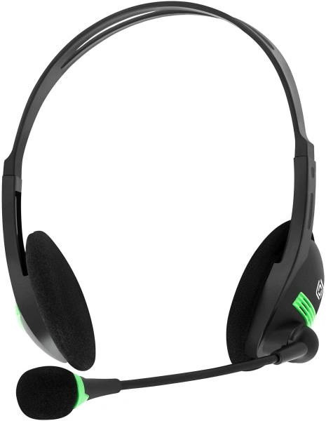 Наушники с микрофоном Оклик HS-M100 черный 1.8м накладные оголовье (1532004)