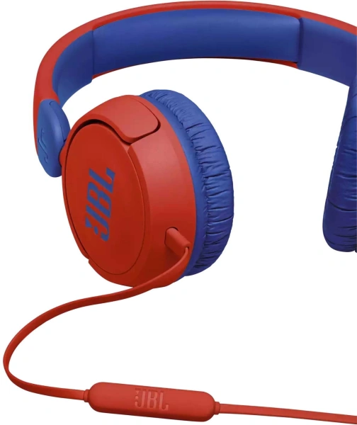 Гарнитура накладные JBL JR310 1м красный/синий проводные оголовье (JBLJR310RED)