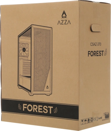 Корпус Azza Forest черный без БП ATX 4x120mm 4x140mm 2xUSB3.0 audio bott PSU