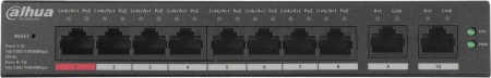 Коммутатор Dahua DH-CS4010-8GT-110 (L2) 10x100Мбит/с 8PoE 110W управляемый