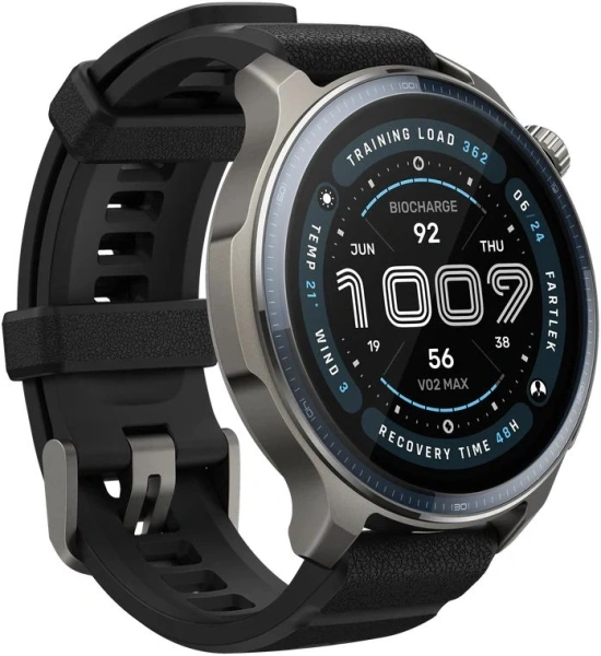 Смарт-часы Amazfit Balance 2 A2430 1.5" AMOLED корп.серый рем.черный разм.брасл.:140-210мм (6972596108955)