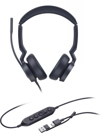 Гарнитура проводная Yealink UH46 Dual UC USB-C/A черный