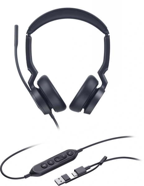 Гарнитура проводная Yealink UH46 Dual UC USB-C/A черный