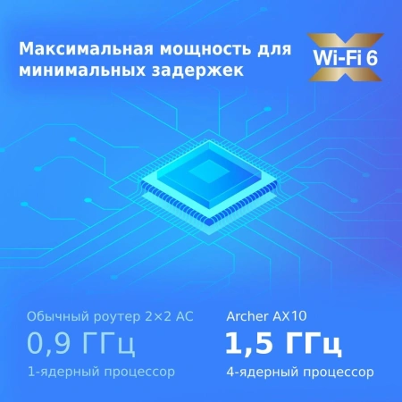 Роутер беспроводной TP-Link Archer AX10 AX1500 10/100/1000BASE-TX черный
