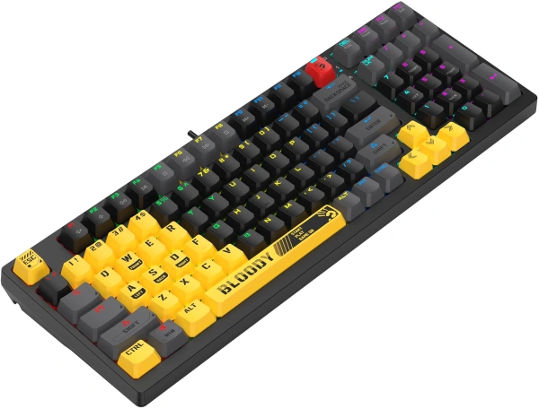 Клавиатура A4Tech S98 Sports механическая желтый/серый USB for gamer LED (S98 SPORTS LIME BLMS RED PLUS) кабель 1.8м