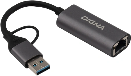 Сетевой адаптер Gigabit Ethernet Digma DLA-GEUC01 USB 3.0
